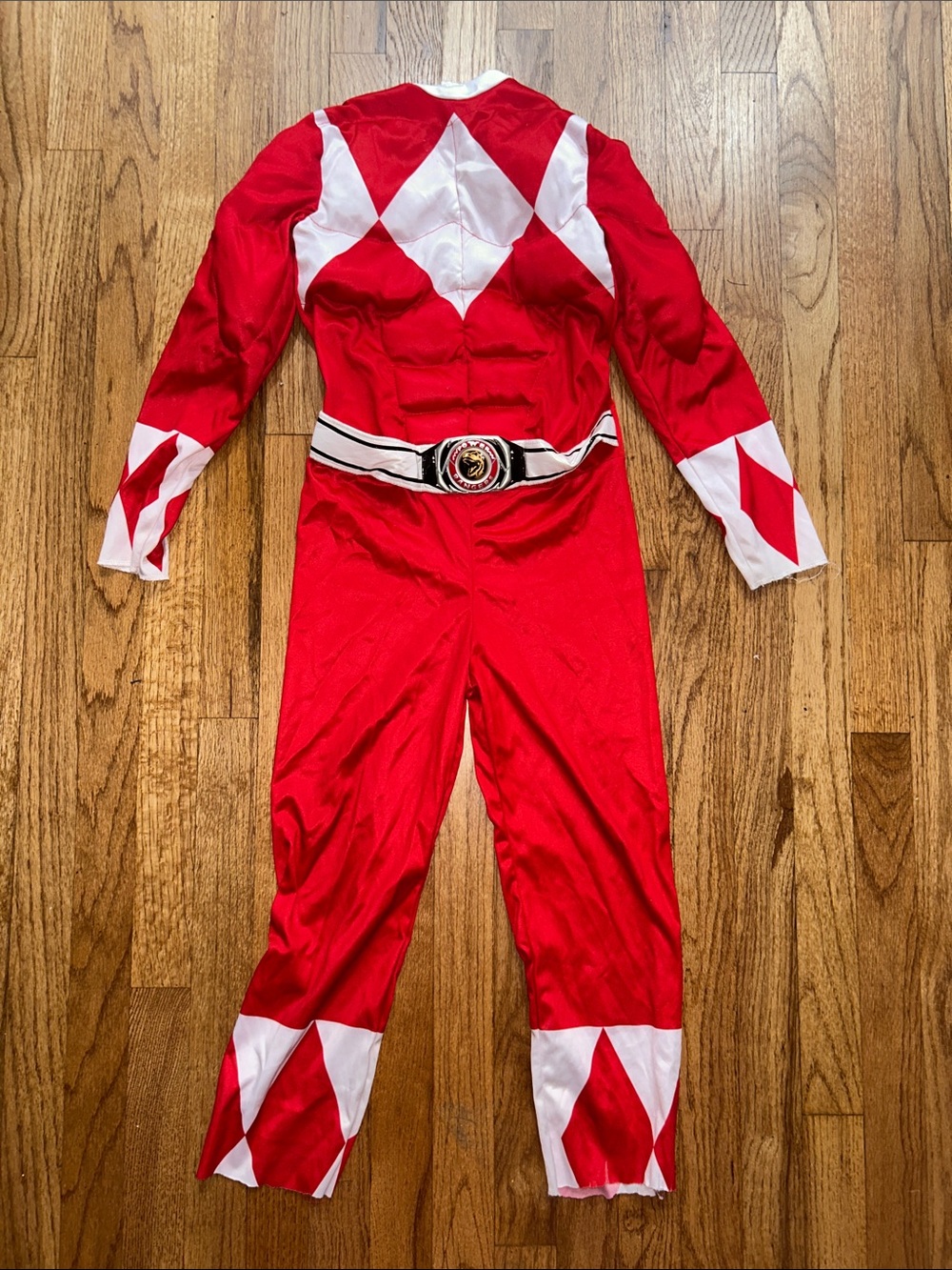 Power Ranger Red Jumpsuit Costume with Diamond Accents size Medium